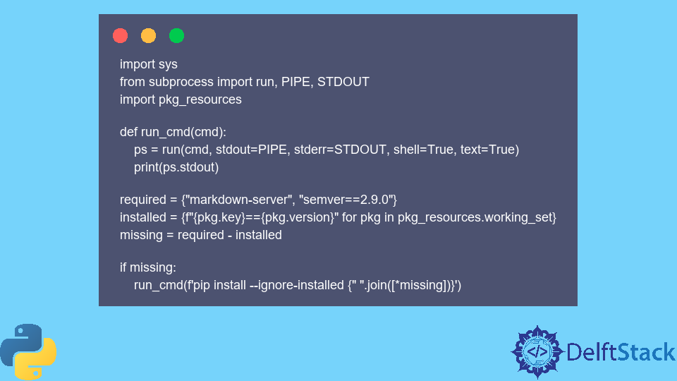 Installieren Sie Das Python-Modul Im Code | Delft Stack